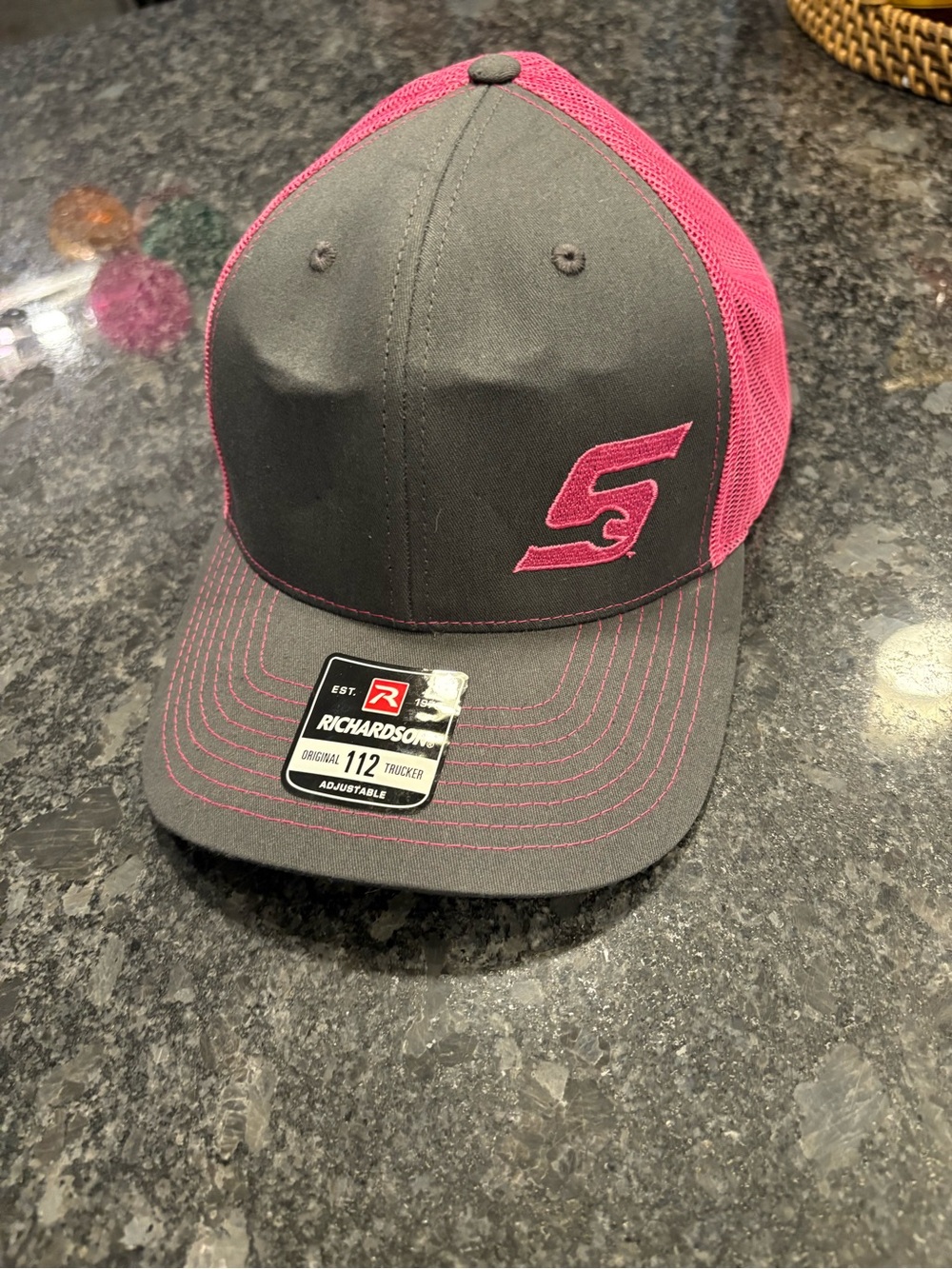 Richardson 112 Snap On Trucker Hat with Pink Mesh